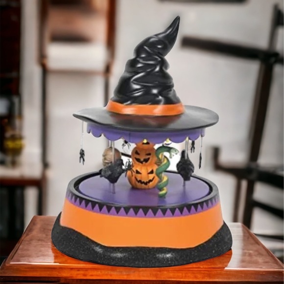 - Department 56 Village Halloween Accessories Haunted Scary Go Round NWB - Picture 1 of 10